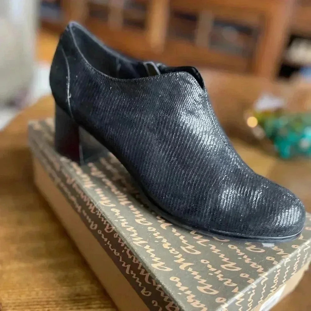 Trotters black semi - booties